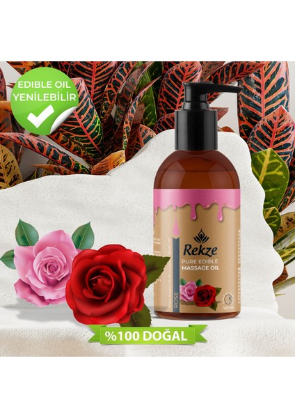 2 Adet Gül Aromalı Nemlendirici Kokulu Erotik Vucut Masaj Yagı 120 ml