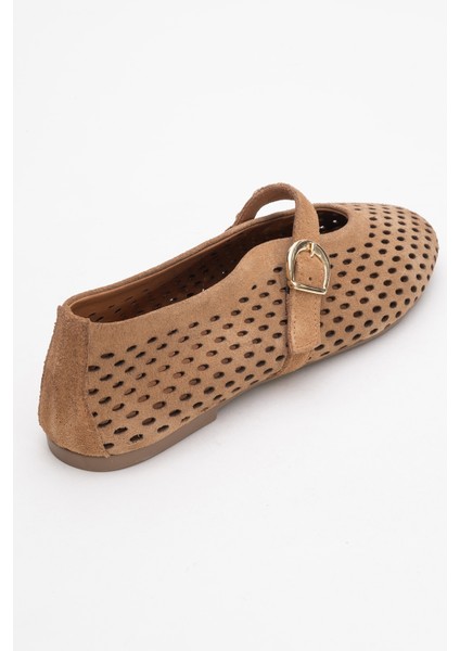 Arian Toprak Süet Hakiki Deri Delikli Kadın Babet Ayakkabı indirimleri