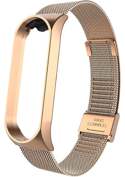 Xiaomi Mi Band 4 Uyumlu Krd-06 Metal Kordon Tknc - Gold