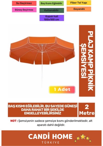 Turuncu 200CM Su Geçirmez Katlanabilir Kamp ve Plaj Şemsiyesi modelleri