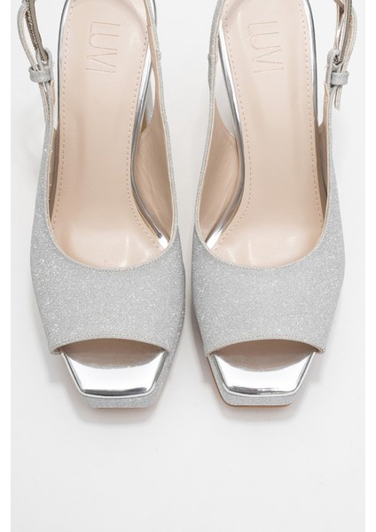 Glora Gümüş Simli Kadın Platform Topuklu Abiye Ayakkabı fiyatları