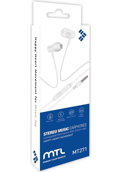 iPhone 4s Uyumlu Tak Çalıştır Stero 3.5mm Jack Kulaklık MT-A271 fiyatları