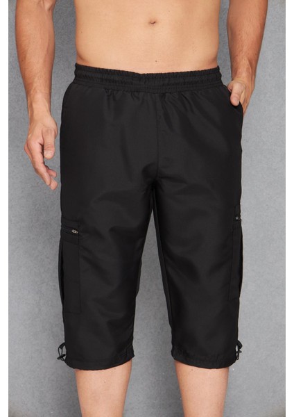 Erkek Büyük Beden Kargo Cepli Micro Deniz Kapri Siyah 2665B-S fırsatları