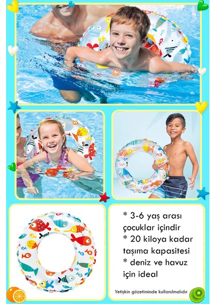 3-6 Yaş 3lü Yüzme Yardımcısı Seti Can Yeleği + Can Simidi + Şişme Kolluk Yüzme Seti indirimleri