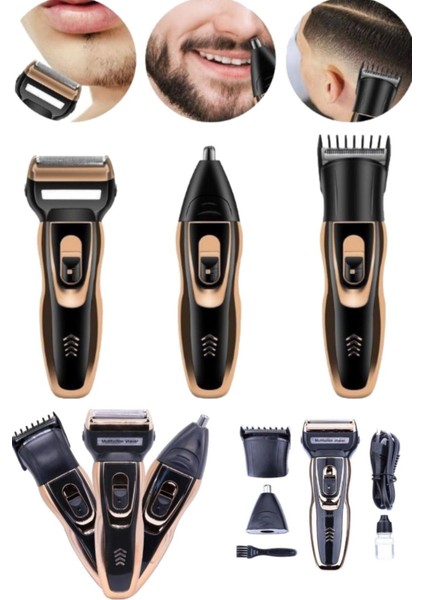 Kablosuz Başlıklı Temizleme ve Tıraş Cihazı, Siyah