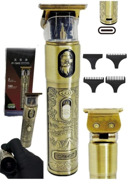 Şarj Göstergeli Sakal ve Vücut Lazer Hazırlık Seti, , IP-1949