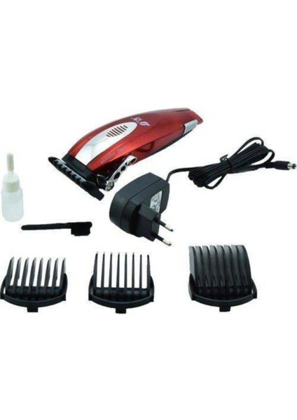 Kırmızı RFCD-1288 Güçlü Motor Şarjlı Saç ve Sakal Tıraş Makinesi
