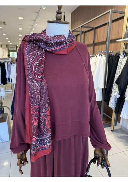 Önü Dikiş Detaylı Bordo Etekli Takım 14343 fırsatları