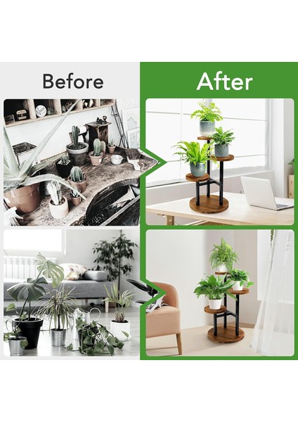 Çiçeklik 3 Raflı Saksılık Dekoratif 3 Raflı Çiçeklik Metal Doğal Ahşap Saksılık Çiçek Rafı Daire Model fiyatları