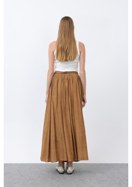 Pile Detaylı Camel Etek 18244 indirimleri