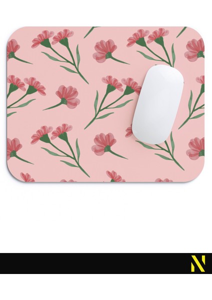 Pembe Çiçek Desenli Ergonomik Mouse Pad - 23 cm x 19 cm - Kaydırmaz Taban Ev ve Ofis Kullanımı Için Ideal Fare Altlığı Mousepad fırsatları