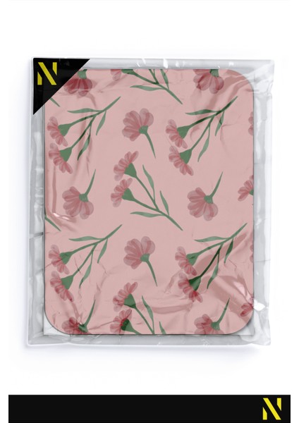 Pembe Çiçek Desenli Ergonomik Mouse Pad - 23 cm x 19 cm - Kaydırmaz Taban Ev ve Ofis Kullanımı Için Ideal Fare Altlığı Mousepad