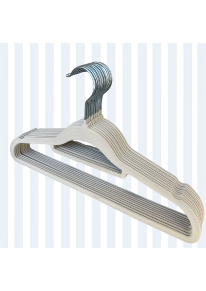 Kadife Askı, Takım Askısı Elbise Askısı, Yüksek Kalite Kadife Kıyafet Askısı, Krem 41 Cm, 10 Adet fırsatları