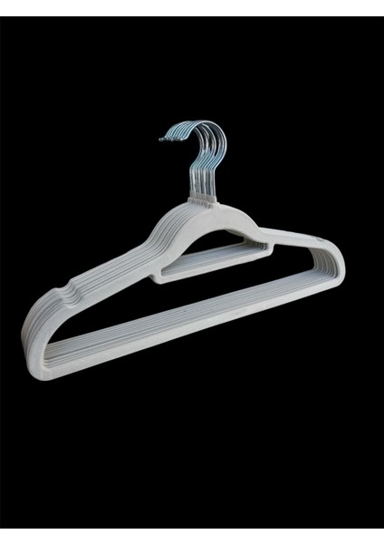 Kadife Askı, Takım Askısı Elbise Askısı, Yüksek Kalite Kadife Kıyafet Askısı, Krem 41 Cm, 10 Adet