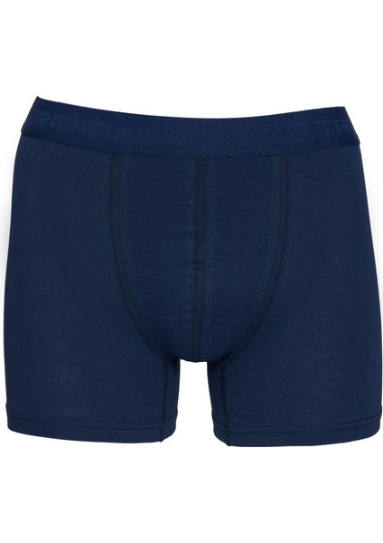 Erkek Pamuklu Likralı Esnek Kumaş Boxer Lacivert 7811-L