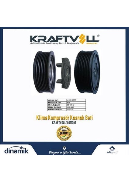 19011093 Klıma Kompresor Kasnak Setı 8pk