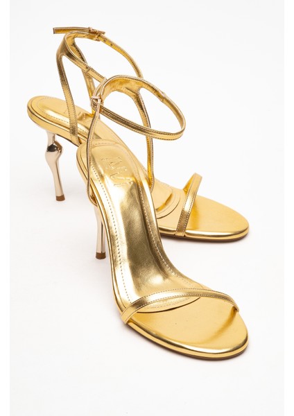 Jasmin Altın Cilt Tek Bantlı Kadın Topuklu Ayakkabı