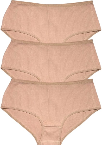 3'lü Kadın Fitilli Bato Yüksek Bel Pamuklu Külot