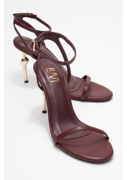 Jasmin Bordo Cilt Tek Bantlı Kadın Topuklu Ayakkabı