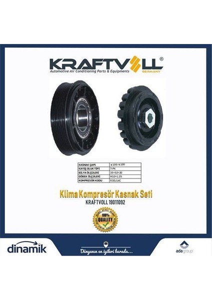 19011092 Klıma Kompresor Kasnak Setı Crafter