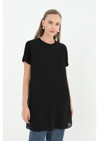 Kadın Basic Uzun T-Shirt Siyah 10271 fiyatları
