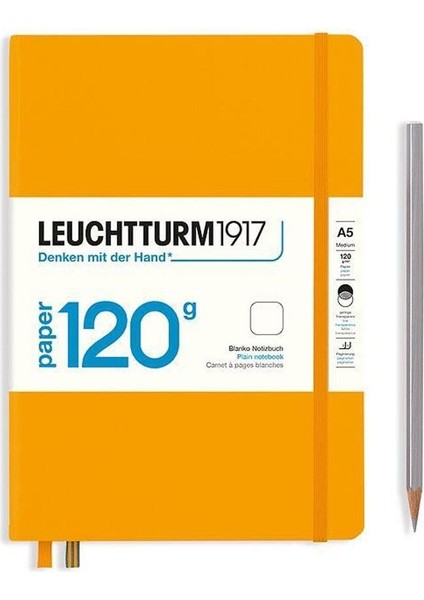 Leuchttrum 1917 Superior Paper Edition 120 G/m² Sert Kapak, A5, Çizgisiz Rising Sun 367125