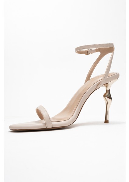 Jasmin Bej Cilt Tek Bantlı Kadın Topuklu Ayakkabı fırsatları