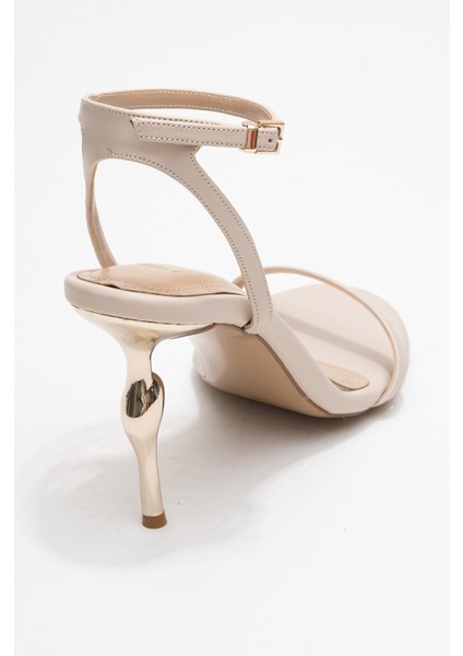 Jasmin Bej Cilt Tek Bantlı Kadın Topuklu Ayakkabı indirimleri