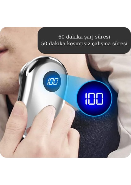 Ince Tel Yıkanabilir Mini Tıraş Makinesi, Islak ve Kuru Kullanım, Mavi modelleri