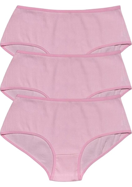 3'lü Kadın Fitilli Bato Yüksek Bel Pamuklu Külot