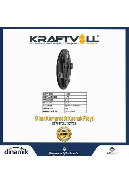19011123 Klıma Kompresor Gobegı Sanden 6V12 HUB.104