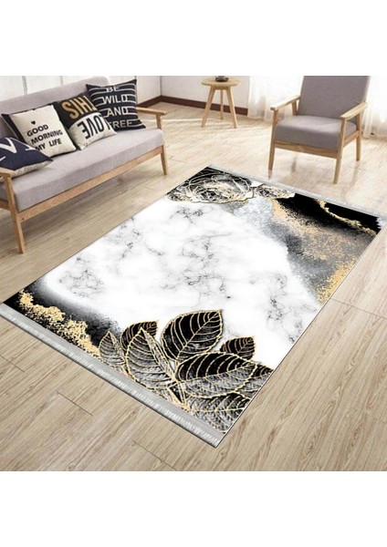 Floral Desenli Kaymaz Tabanlı Halı Makinede Yıkanabilir Kilim Dot Tabanlı Halı 2017A
