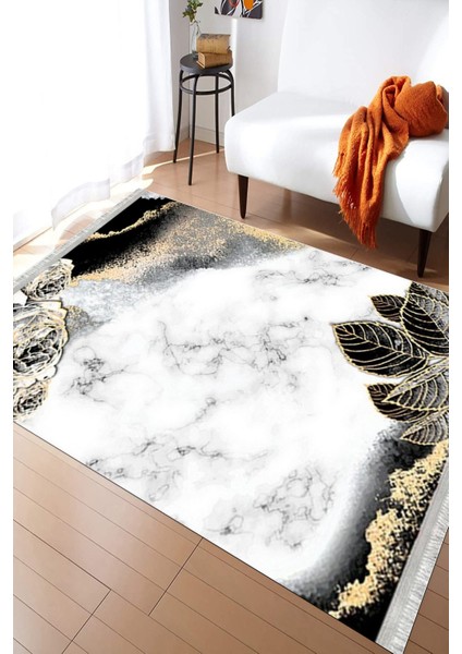 Floral Desenli Kaymaz Tabanlı Halı Makinede Yıkanabilir Kilim Dot Tabanlı Halı 2017A