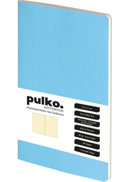 Terzi Dikiş 13X21 cm Çizgisiz Defter Turkuaz