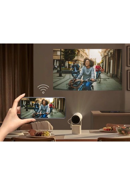 Smart Kompakt Taşınabilir Projeksiyon Cihazı, Full Hd, Premium 360 Derece Ses, 5 Watt Hoparlör, Otomatik Kurulum, 2025 Son Model Projektör, SP-LFF3CLAX