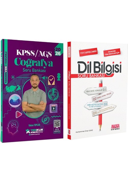 2026 Kpss Coğrafya Atölye ve Akm Dil Bilgisi Soru Bankası Seti 2 Kitap