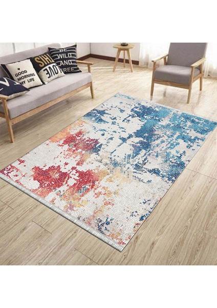 Kaymaz Tabanlı Kilim Modern Halı Makinede Yıkanabilir Halı Dot Tabanlı Halı 6079A