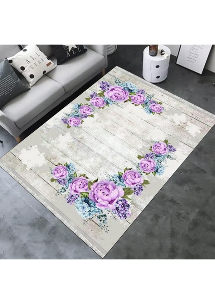 Yıkanabilir Çiçek Desenli Halı Kilim Kaymaz Tabanlı Yolluk Dot Tabanlı Halı 2131A fiyatları