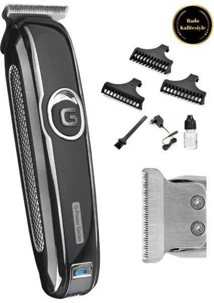 Şarjlı Profesyonel Saç Sakal Ense Tıraş Makinesi, Tüy Kısaltıcı, Siyah