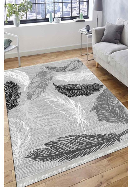 Tüy Desenli Halı Yıkanabilir Kilim Kaymaz Tabanlı Yolluk Dot Tabanlı Halı 2059C