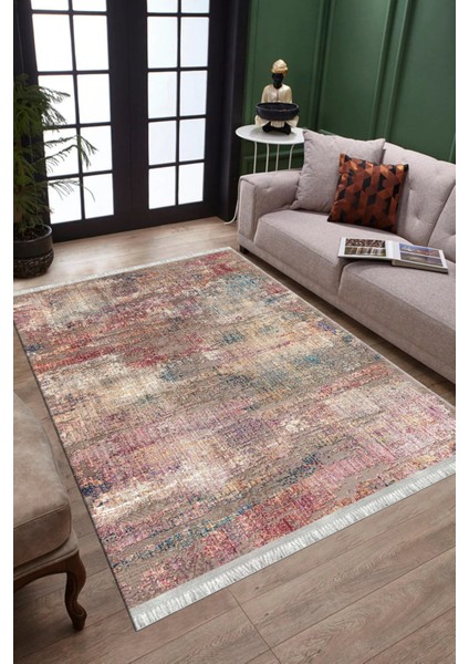 Vintage Yıkanabilen Halı Makinede Yıkanabilir Kilim Kaymaz Taban Halı Dot Tabanlı Halı 6075A