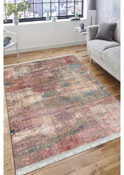 Vintage Yıkanabilen Halı Makinede Yıkanabilir Kilim Kaymaz Taban Halı Dot Tabanlı Halı 6075A