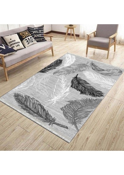 Tüy Desenli Halı Yıkanabilir Kilim Kaymaz Tabanlı Yolluk Dot Tabanlı Halı 2059C