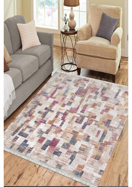 Modern Kaymaz Halı Makinede Yıkanabilir Kilim Kaymaz Taban Halı Dot Tabanlı Halı 6073A