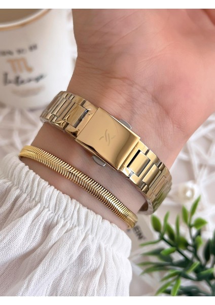 Çelik Kordon 3 Atm Suya Dayanıklı Özel Tasarım Kadın Kol Saat+Bileklik VS.BLKT.0490 modelleri