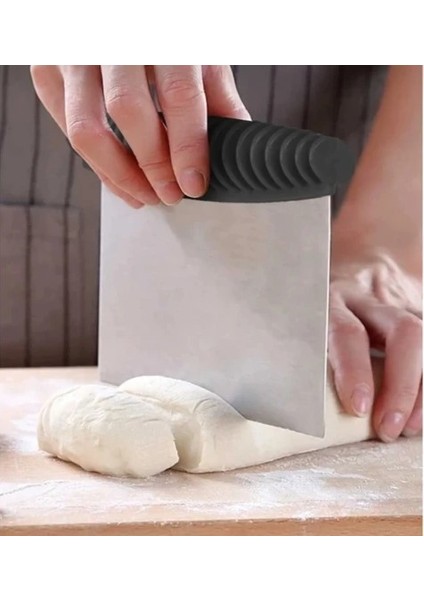 -Plastik Desen Saplı Spatula Hamur Kesici - Çelik Hamur Kazıyıcı modelleri