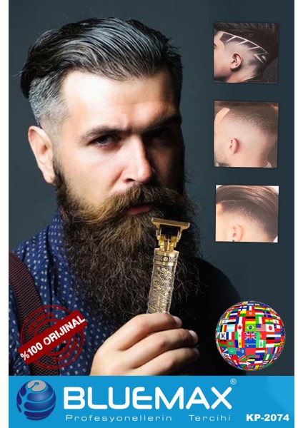 Şarjlı Islak ve Kuru Tıraş Makinesi, LCD Ekran, Kablosuz, Su Geçirmez, Profesyonel indirimleri