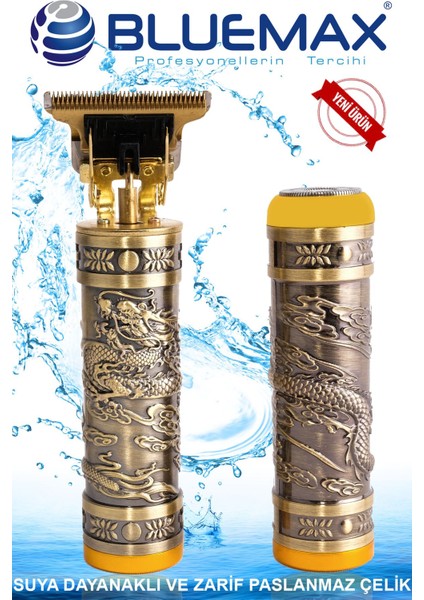 Şarjlı Islak ve Kuru Tıraş Makinesi, LCD Ekran, Kablosuz, Su Geçirmez, Profesyonel