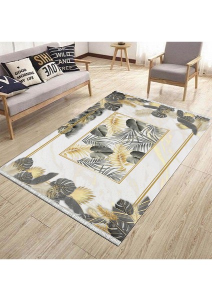 Modern Desenli Yıkanabilir Halı Kilim Kaymaz Tabanlı Yolluk Dot Tabanlı Halı 2198A