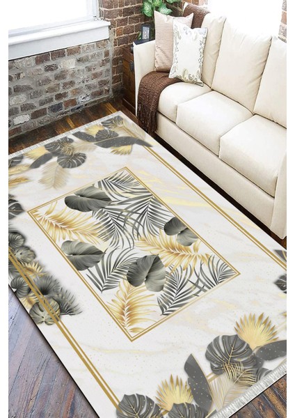 Modern Desenli Yıkanabilir Halı Kilim Kaymaz Tabanlı Yolluk Dot Tabanlı Halı 2198A
